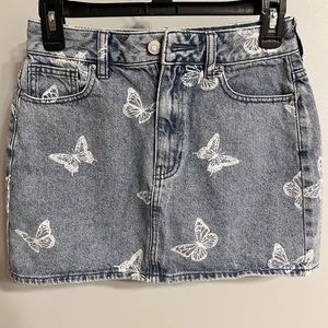 Blue denim butterfly skirt, size 25